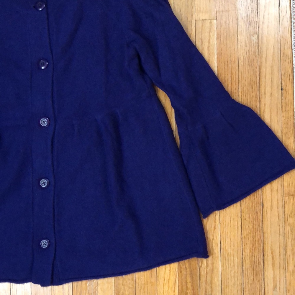 Women’s Aqua purple cashmere cardigan sweater size M - Picture 3 of 9